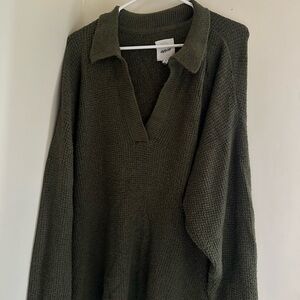 Aerie Deep Green V-Neck Sweater